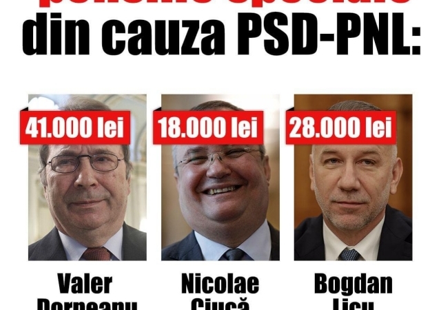 USR DEJ - Ieri, legea PSD-PNL de salvare a pensiilor speciale ajunge la vot în Senat