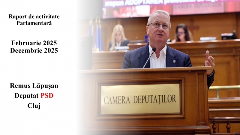 Deputatul PSD Remus Lăpușan, unul dintre cei mai implicați parlamentari clujeni. Bilanț de mandat orientat spre soluții concrete…