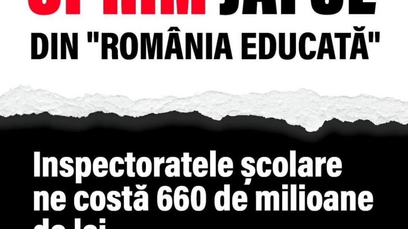 USR DEJ -Inspectoratele Școlare Județene: 660 de milioane de lei pentru sinecuri, politizare și controlul Ministerului Educației asupra educației noastre